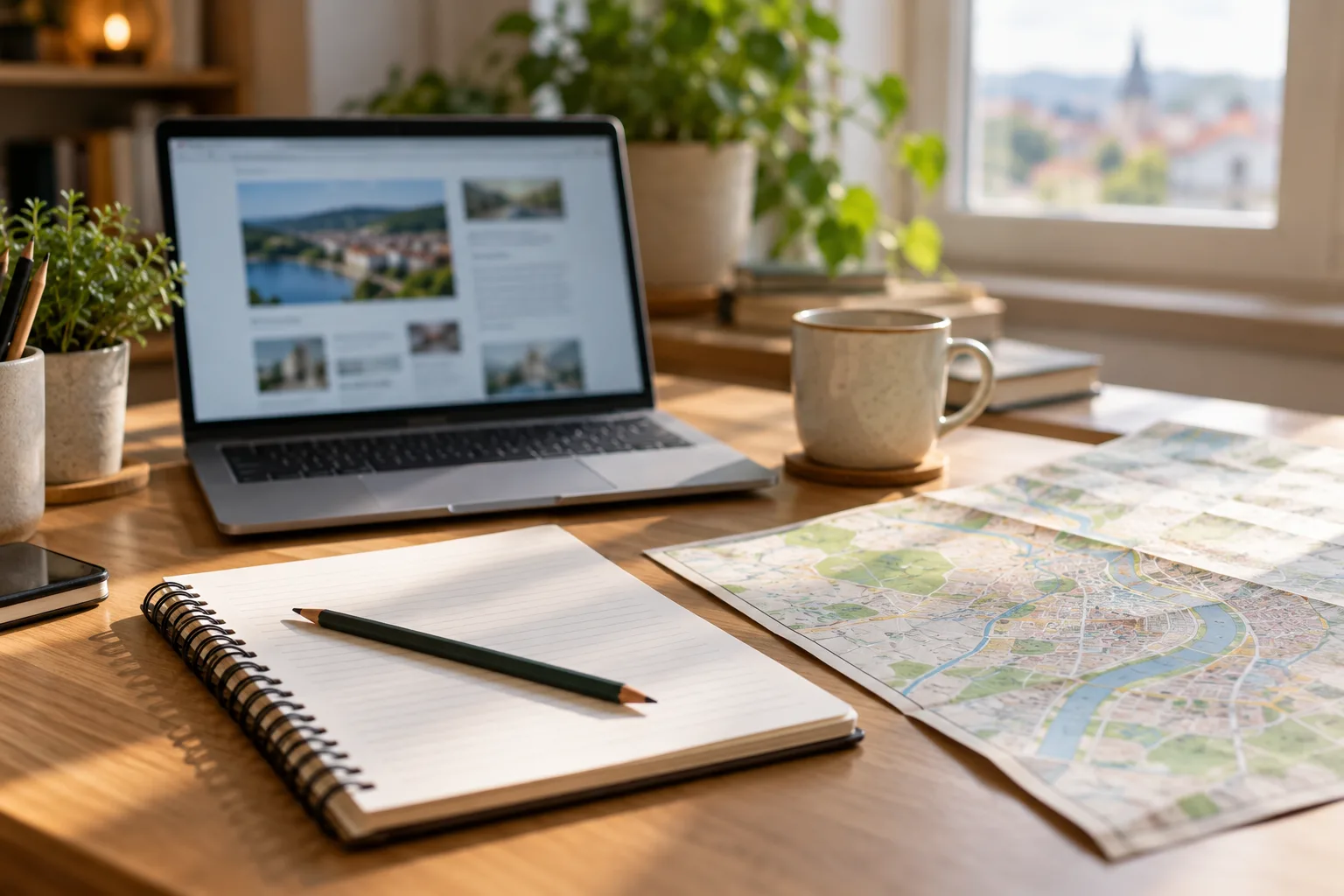 Un ordinateur et une carte pour explorer les sujets locaux